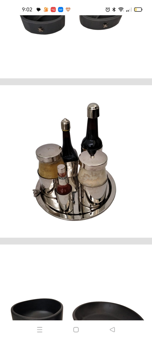 Set de condimentos con charola